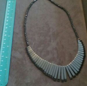 Hematite and sterling silver neckpiece